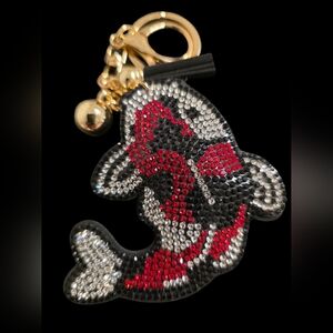 Koi Fish Rhinestone Bag Charm Keychain